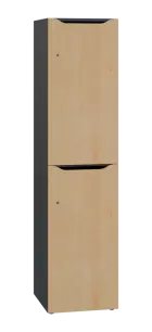 DOMINOU 42 úložná skříň 2-boxová, 1817x450x400 mm, korpus antracit, dvířka javor horský